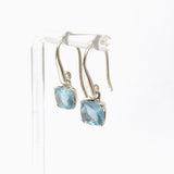 Aquamarine Square Faceted Earrings PEGJ351