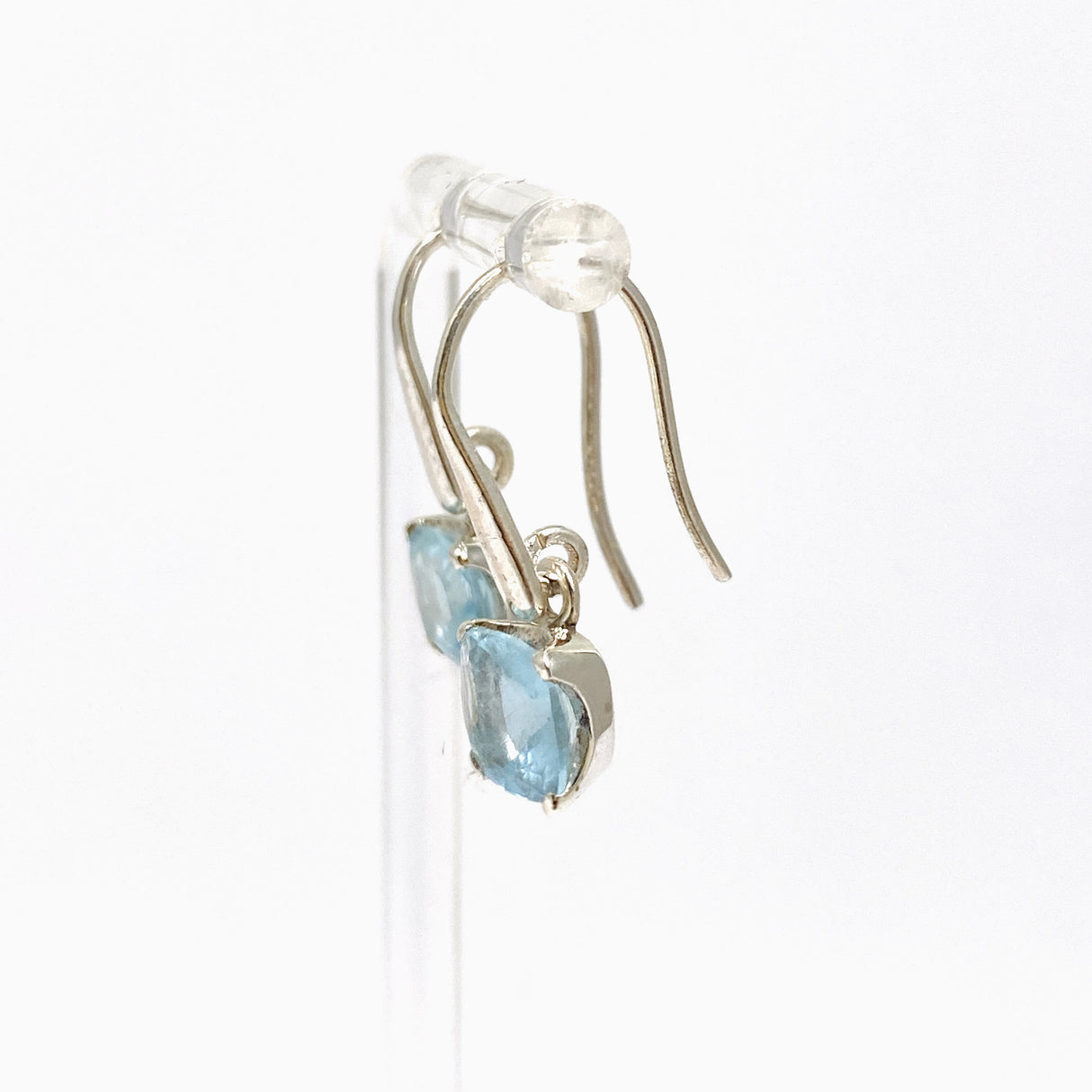 Aquamarine Square Faceted Earrings PEGJ351