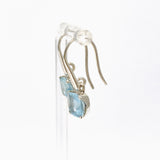 Aquamarine Square Faceted Earrings PEGJ351