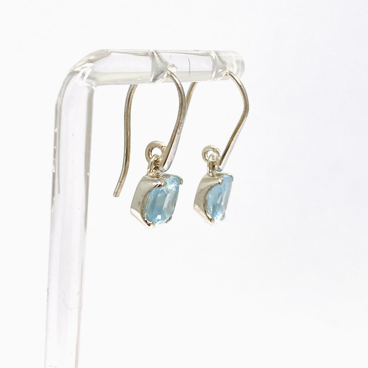 Aquamarine Square Faceted Earrings PEGJ351