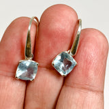 Aquamarine Square Faceted Earrings PEGJ351