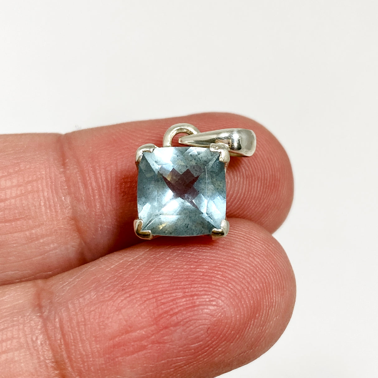 Aquamarine Square Faceted Pendant PPGJ1118