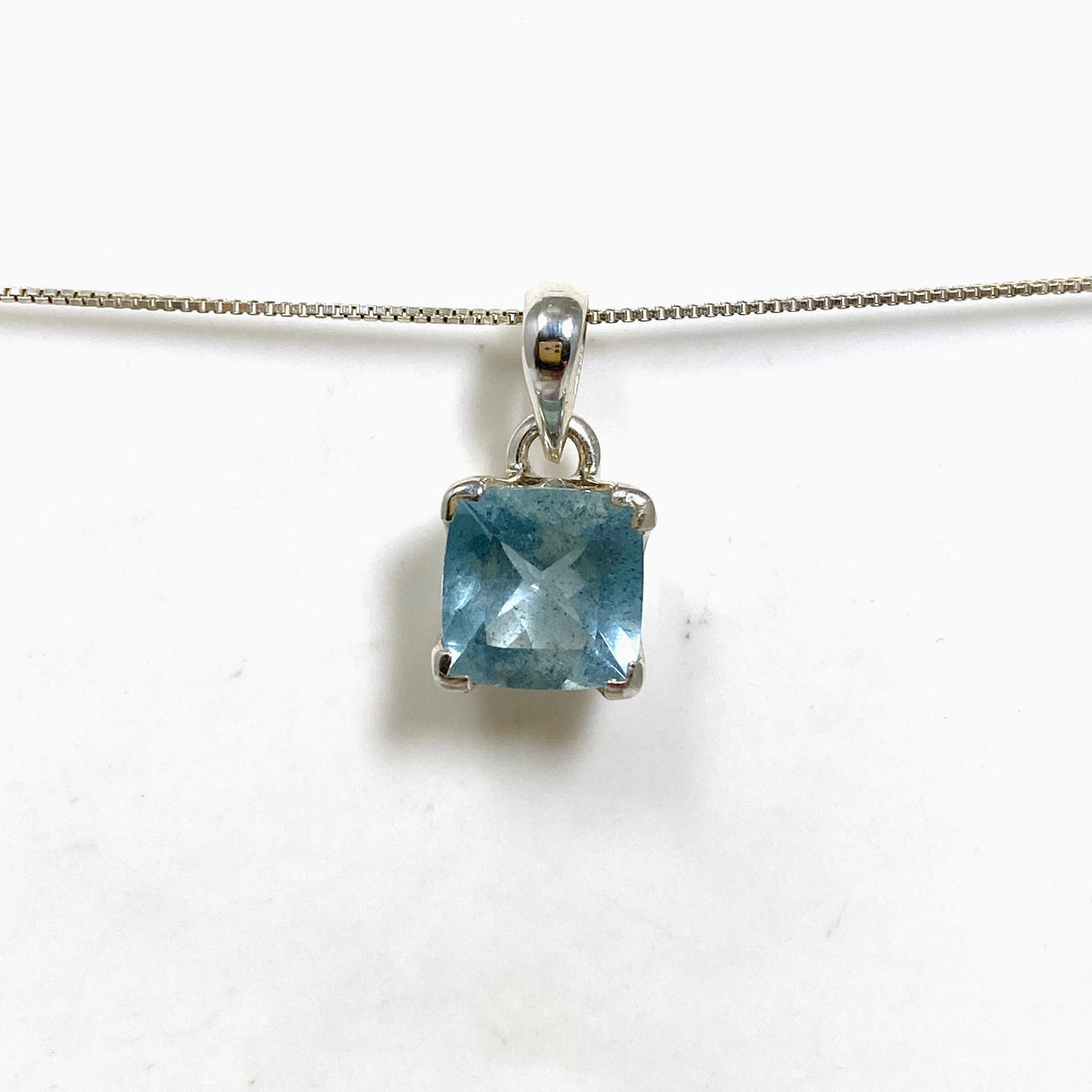 Aquamarine Square Faceted Pendant PPGJ1118