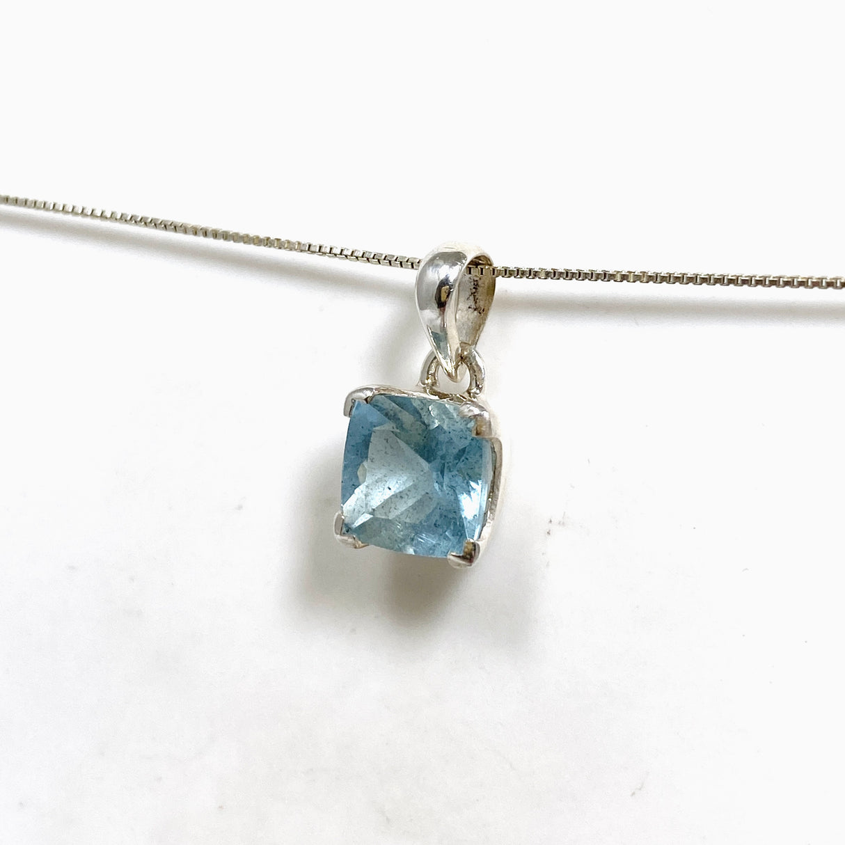 Aquamarine Square Faceted Pendant PPGJ1118