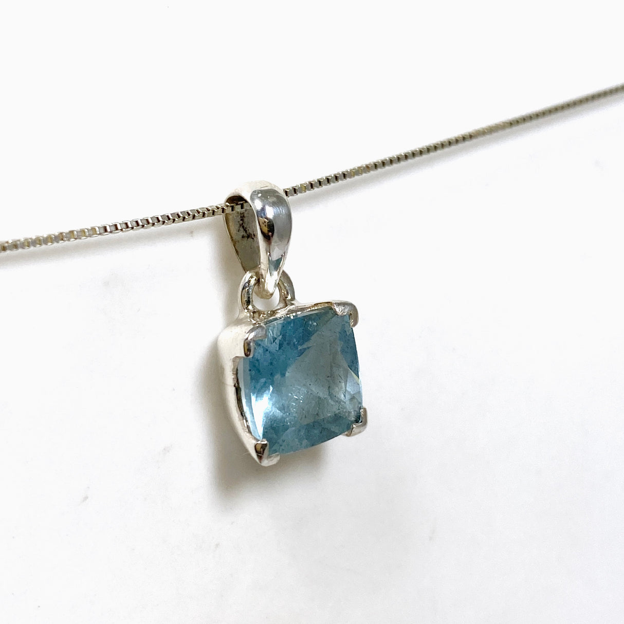 Aquamarine Square Faceted Pendant PPGJ1118