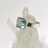 Aquamarine Square Faceted Size Ring 10 PRGJ935