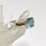 Aquamarine Square Faceted Size Ring 10 PRGJ935