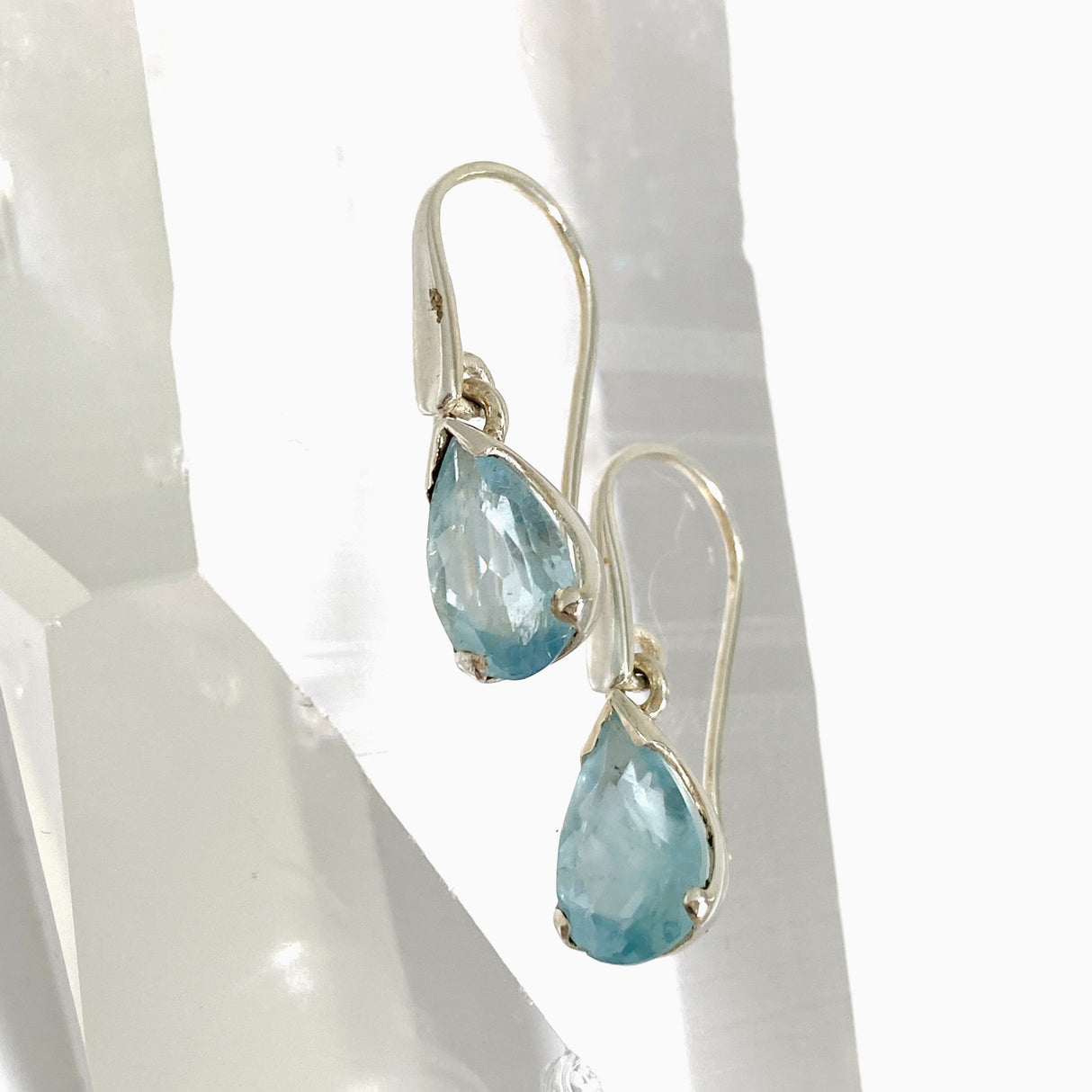 Aquamarine Teardrop Faceted Earrings PEGJ350