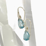 Aquamarine Teardrop Faceted Earrings PEGJ350