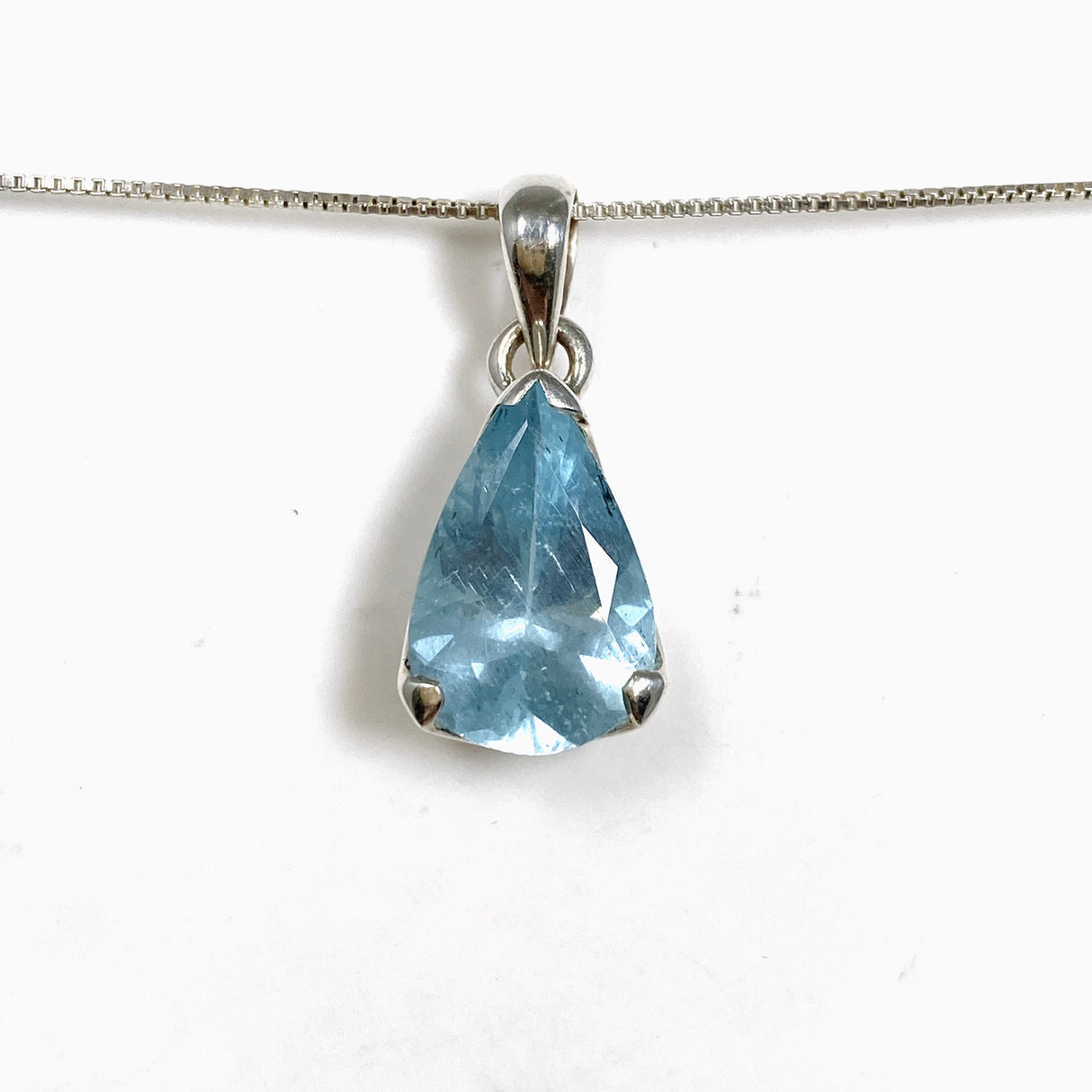 Aquamarine Teardrop Faceted Pendant PPGJ1130