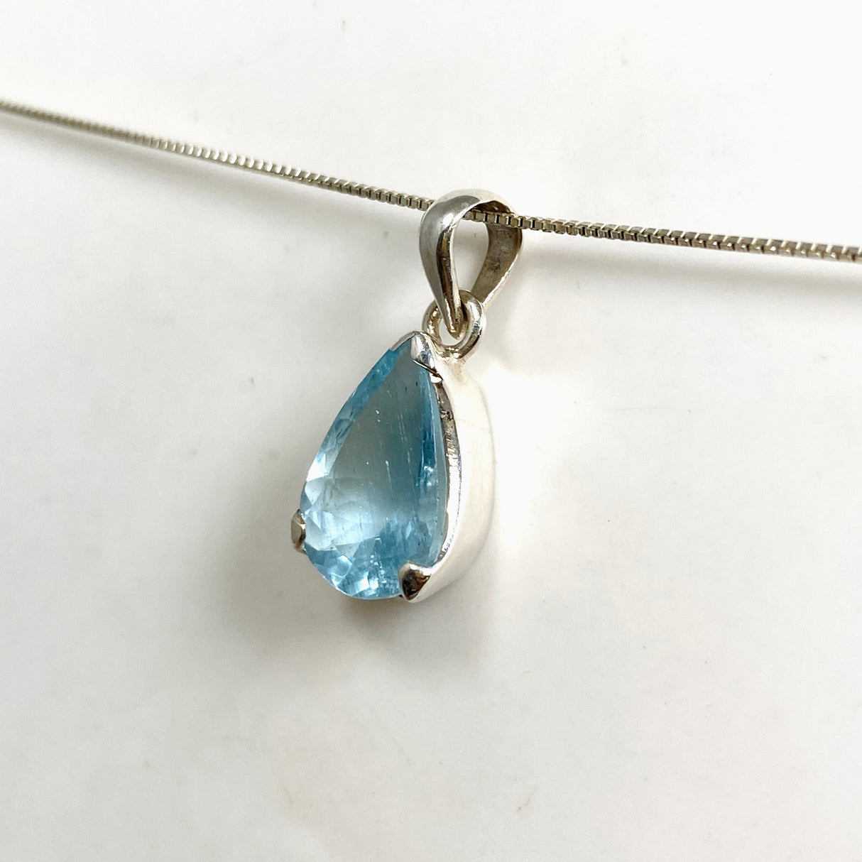 Aquamarine Teardrop Faceted Pendant PPGJ1130