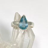 Aquamarine Teardrop Faceted Ring Size 8 PRGJ944