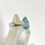 Aquamarine Teardrop Faceted Ring Size 8 PRGJ944
