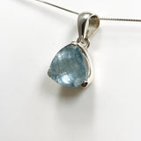 Aquamarine Triangular Checkerboard Faceted Pendant PPGJ971