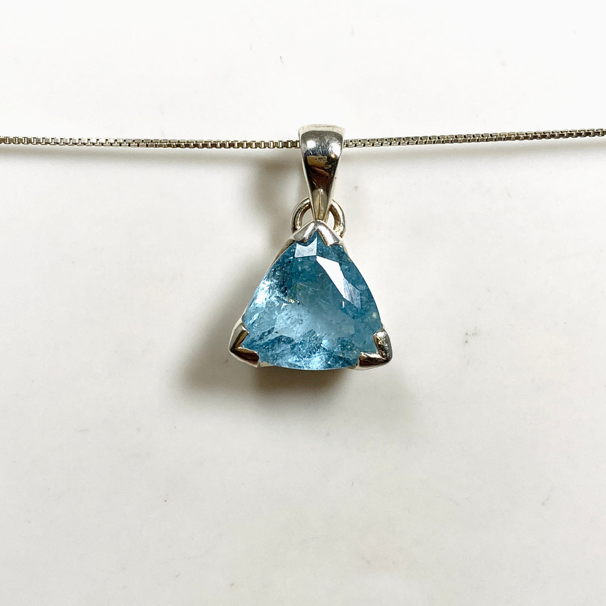 Aquamarine Triangular Faceted Pendant PPGJ1114
