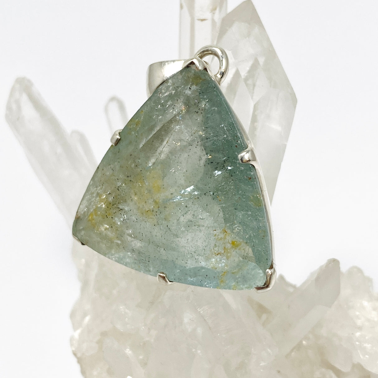 Aquamarine Triangular Faceted Pendant PPGJ985