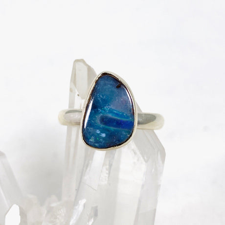 Australian Boulder Opal Freeform Ring Size 9 PRGJ336 - Nature's Magick