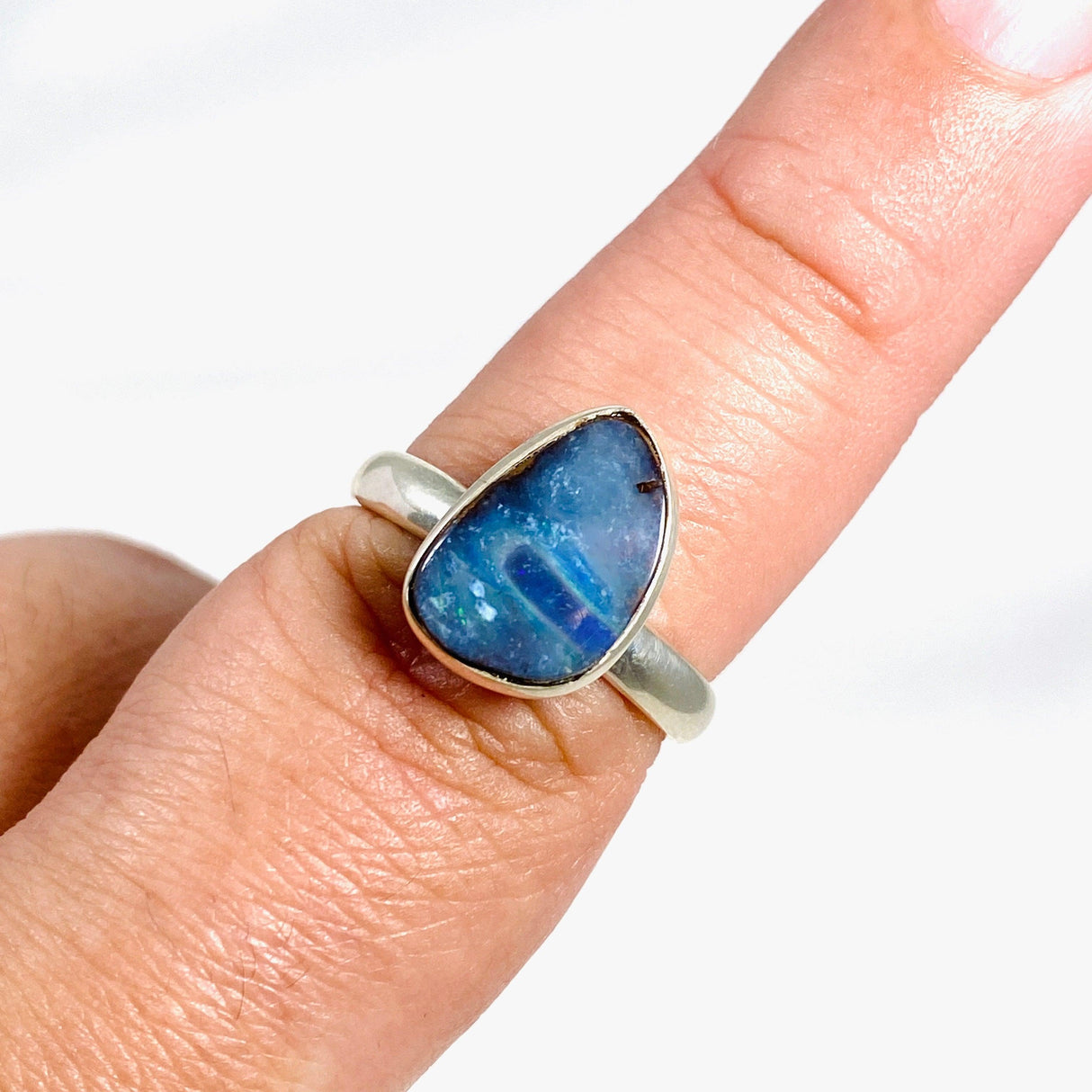 Australian Boulder Opal Freeform Ring Size 9 PRGJ336 - Nature's Magick