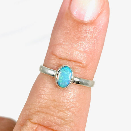 Australian Opal Oval Ring PRGJ341 - Nature's Magick