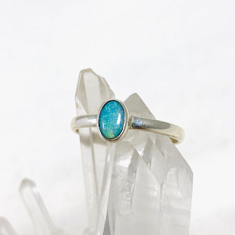 Australian Opal Oval Ring PRGJ341 - Nature's Magick