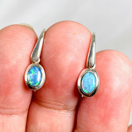 Australian Opal (Solid) Oval Earrings PEGJ138 - Nature's Magick