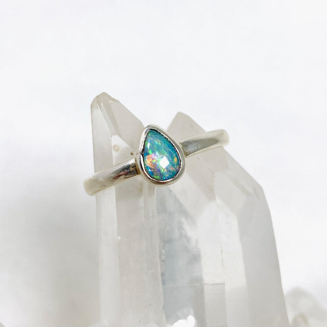 Australian Opal (Solid) Teardrop Ring Size 6.5 PRGJ338 - Nature's Magick