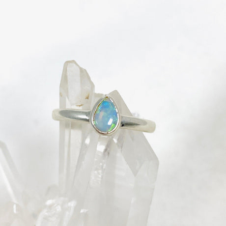 Australian Opal (Solid) Teardrop Ring Size 8 PRGJ339 - Nature's Magick