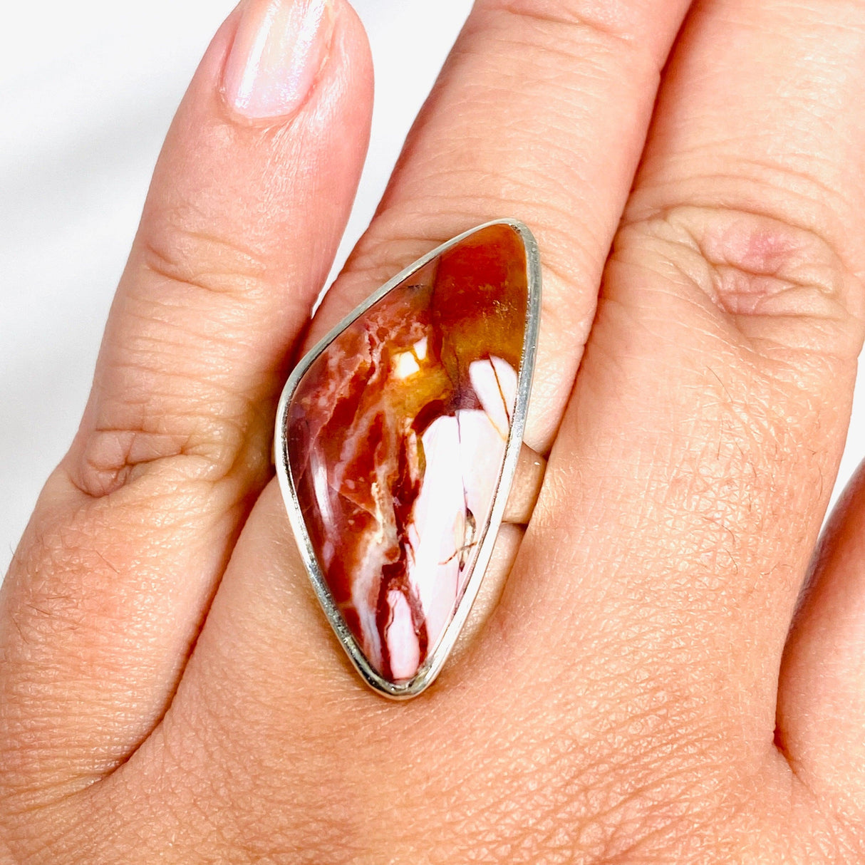 Australian Pink Opal Freeform Ring Size 9.5 PRGJ343 - Nature's Magick
