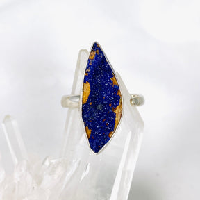 Azurite druzy freefrom ring s.8/Adj SSGJ47 - Nature's Magick