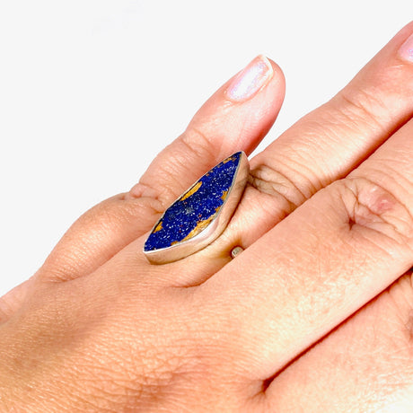 Azurite druzy freefrom ring s.8/Adj SSGJ47 - Nature's Magick