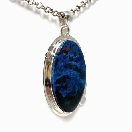 Azurite with Cuprite Oval Pendant in a Decorative Setting KPGJ4422 - Nature's Magick