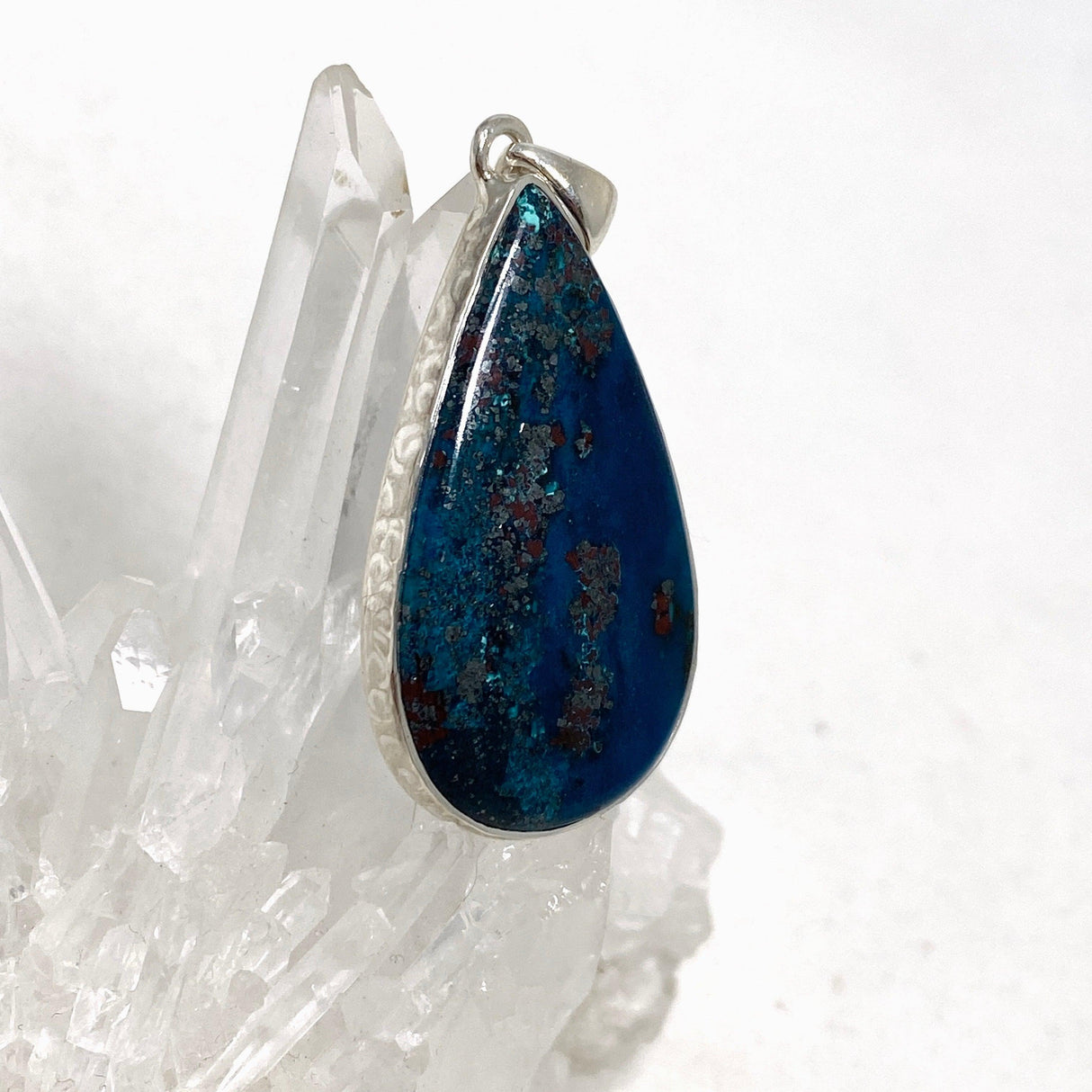 Azurite with Hematite and Cuprite Teardrop Pendant KPGJ4432 - Nature's Magick