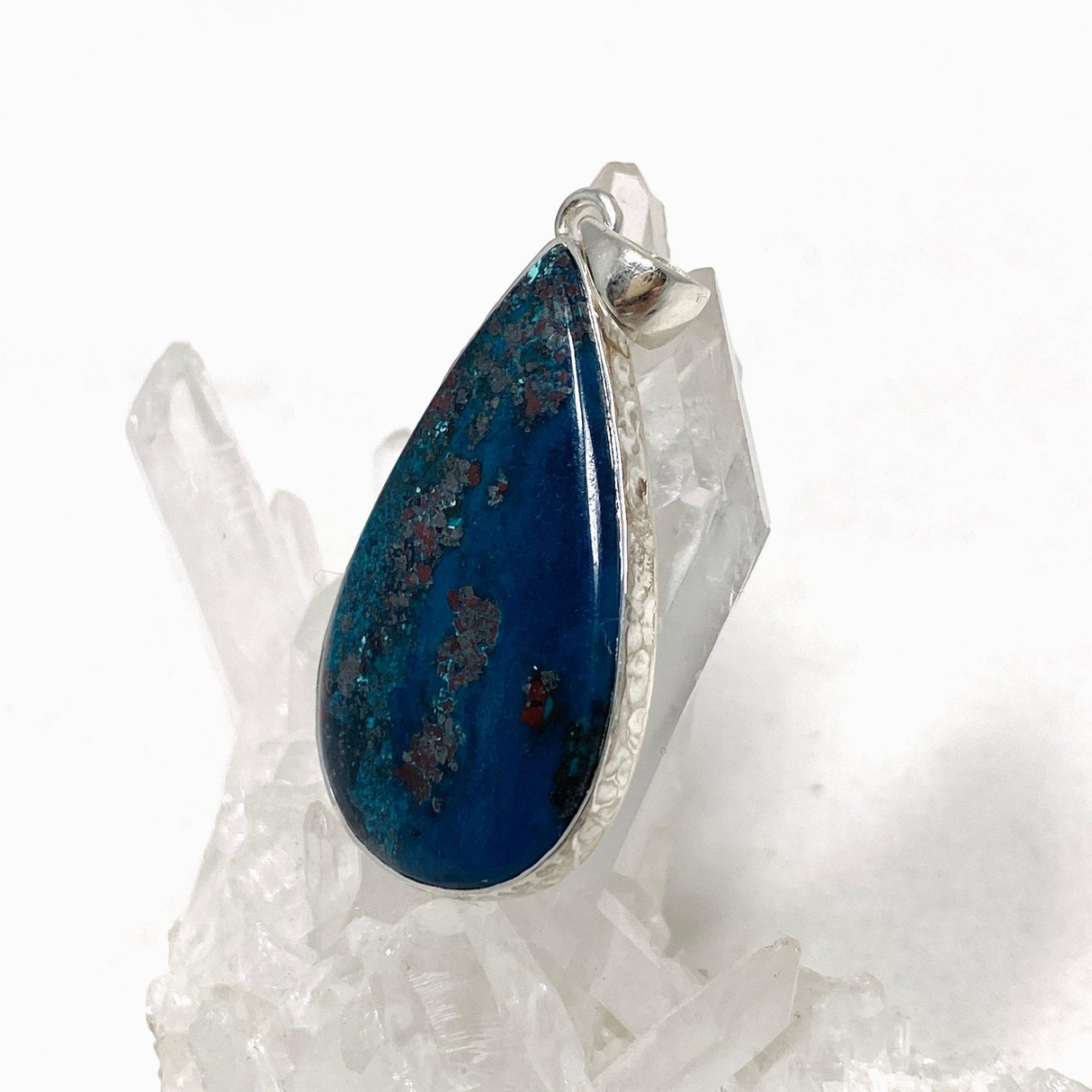 Azurite with Hematite and Cuprite Teardrop Pendant KPGJ4432 - Nature's Magick