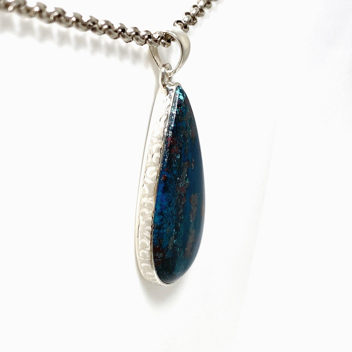 Azurite with Hematite and Cuprite Teardrop Pendant KPGJ4432 - Nature's Magick