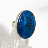 Azurite with Shattuckite and Cuprite Round Ring with a Hammered Band Size 10 KRGJ3234 - Nature's Magick