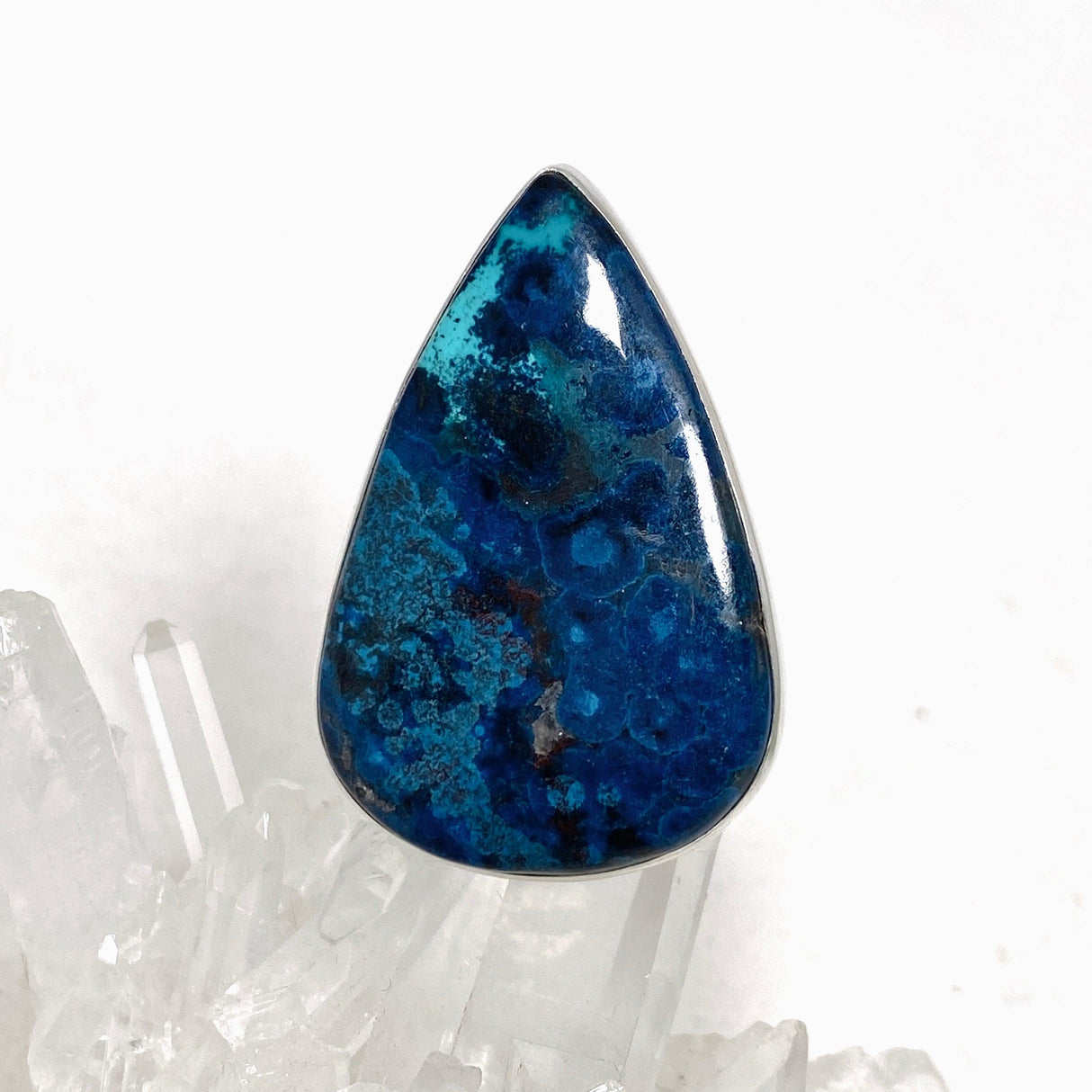 Azurite with Shattuckite and Cuprite Teardrop Split Band Ring Size 11 KRGJ3221 - Nature's Magick