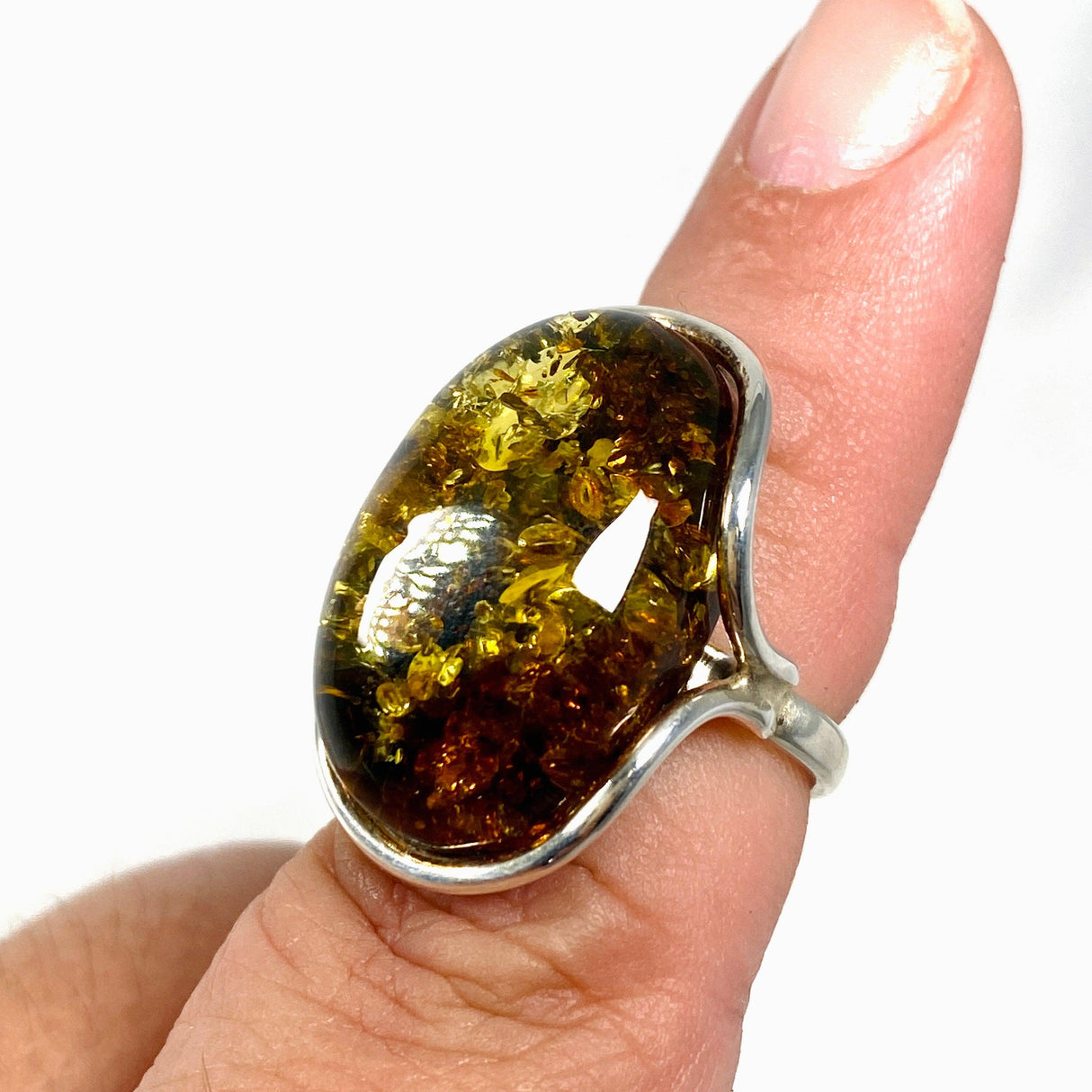 Baltic Amber adjustable ring AMB156 - Nature's Magick