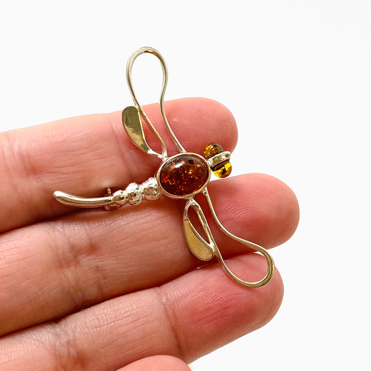 Baltic Amber Dragonfly Brooch AMB285