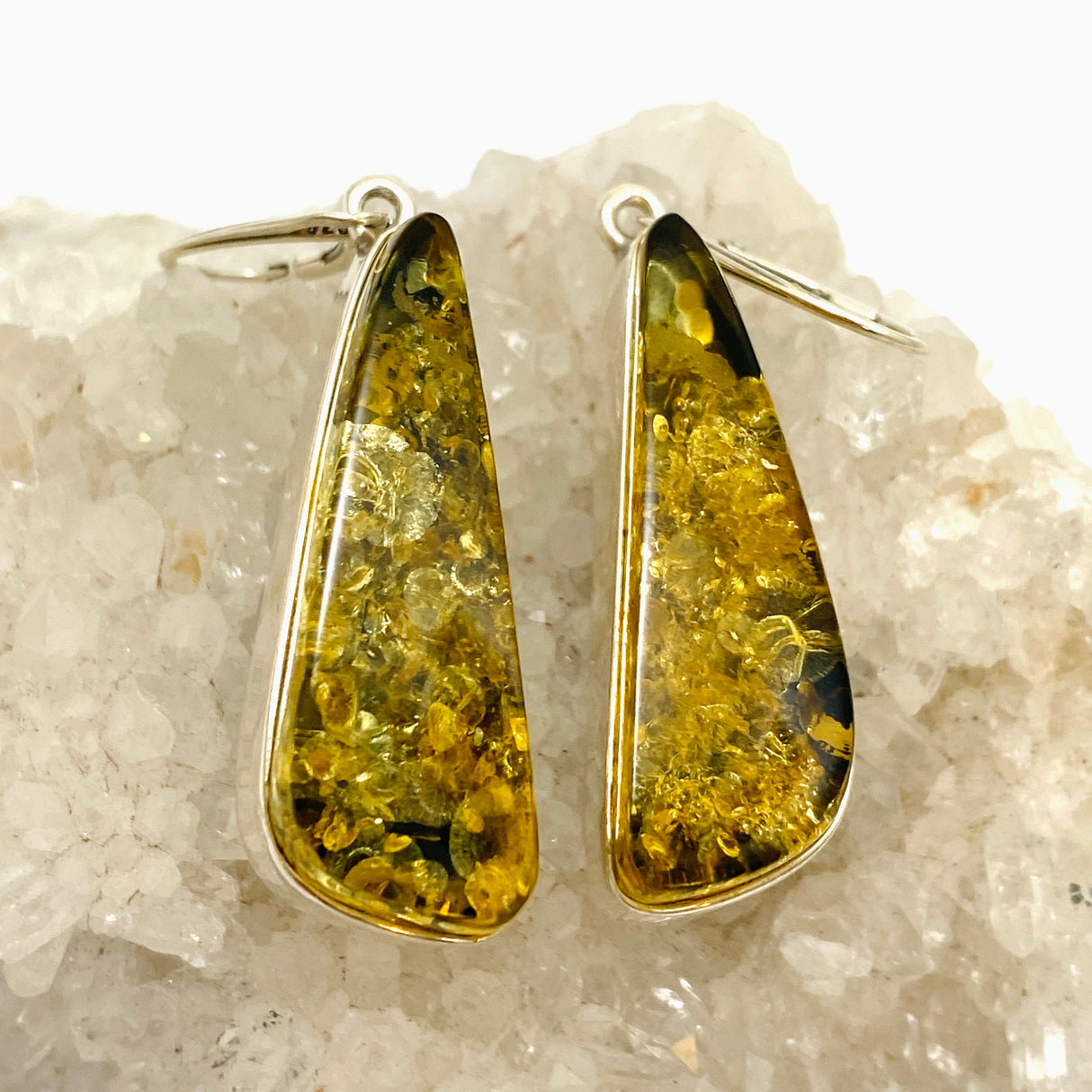 Baltic Amber Freeform Cabochon Earrings AMB299