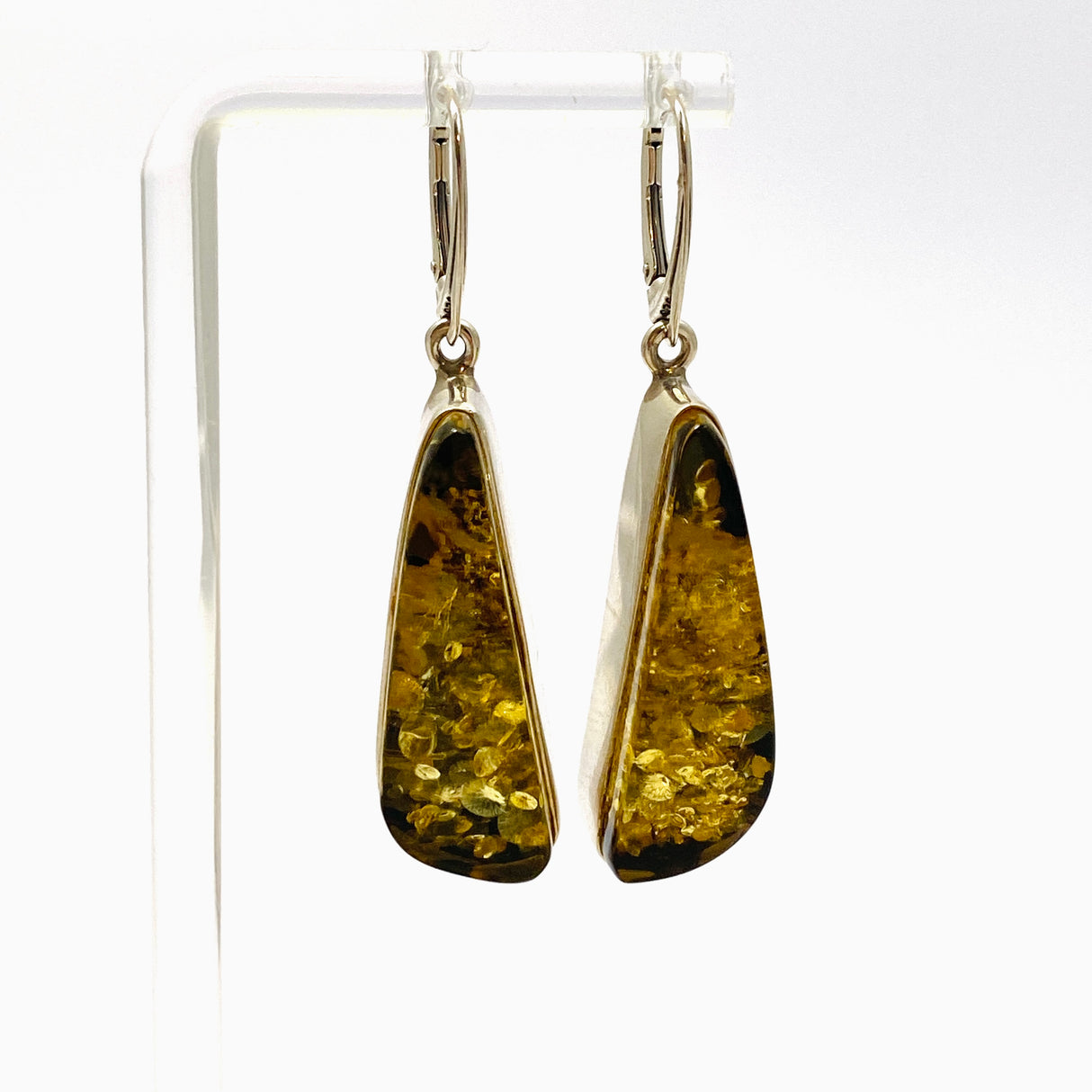 Baltic Amber Freeform Cabochon Earrings AMB299