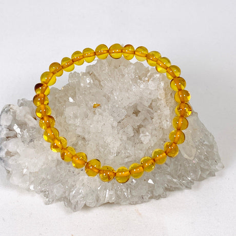 Baltic Amber Honey 5mm round beaded bracelet AMB193 - Nature's Magick