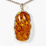 Baltic Amber honey cognac large oval pendant AMB143 - Nature's Magick