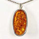 Baltic Amber honey cognac large oval pendant AMB143 - Nature's Magick