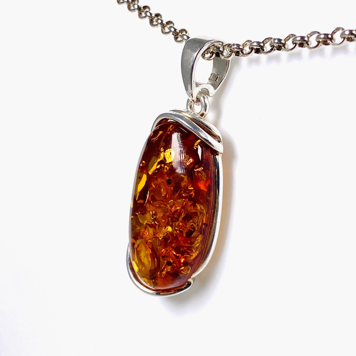 Baltic Amber honey cognac oval pendant AMB144 - Nature's Magick