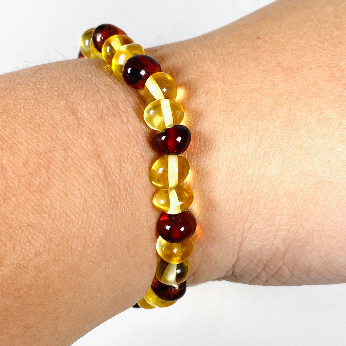 Baltic Amber mixed 5mm beaded bracelet AMB195 - Nature's Magick