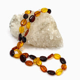 Baltic Amber Mixed Oval Beaded necklace AMB309