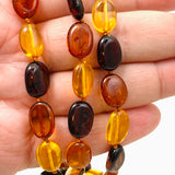 Baltic Amber Mixed Oval Beaded necklace AMB309