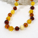 Baltic Amber mixed round beaded necklace AMB208 - Nature's Magick