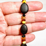 Baltic Amber Multi-coloured Beaded Necklace 50cm AMB337