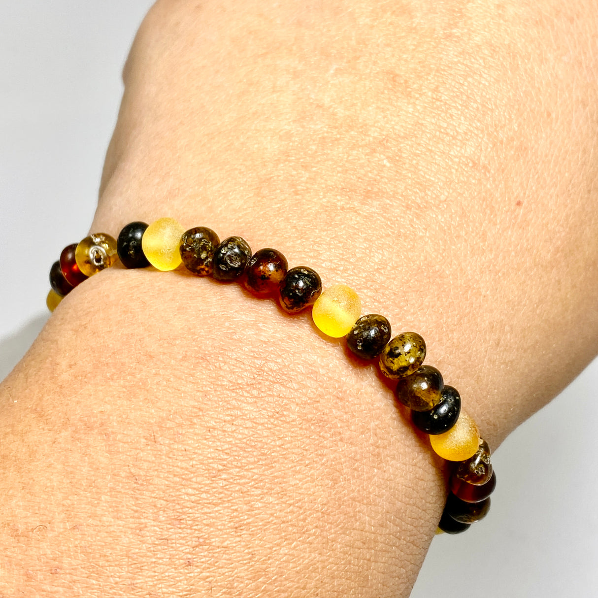 Baltic Amber Multi-coloured Nugget Beaded Bracelet AMB334